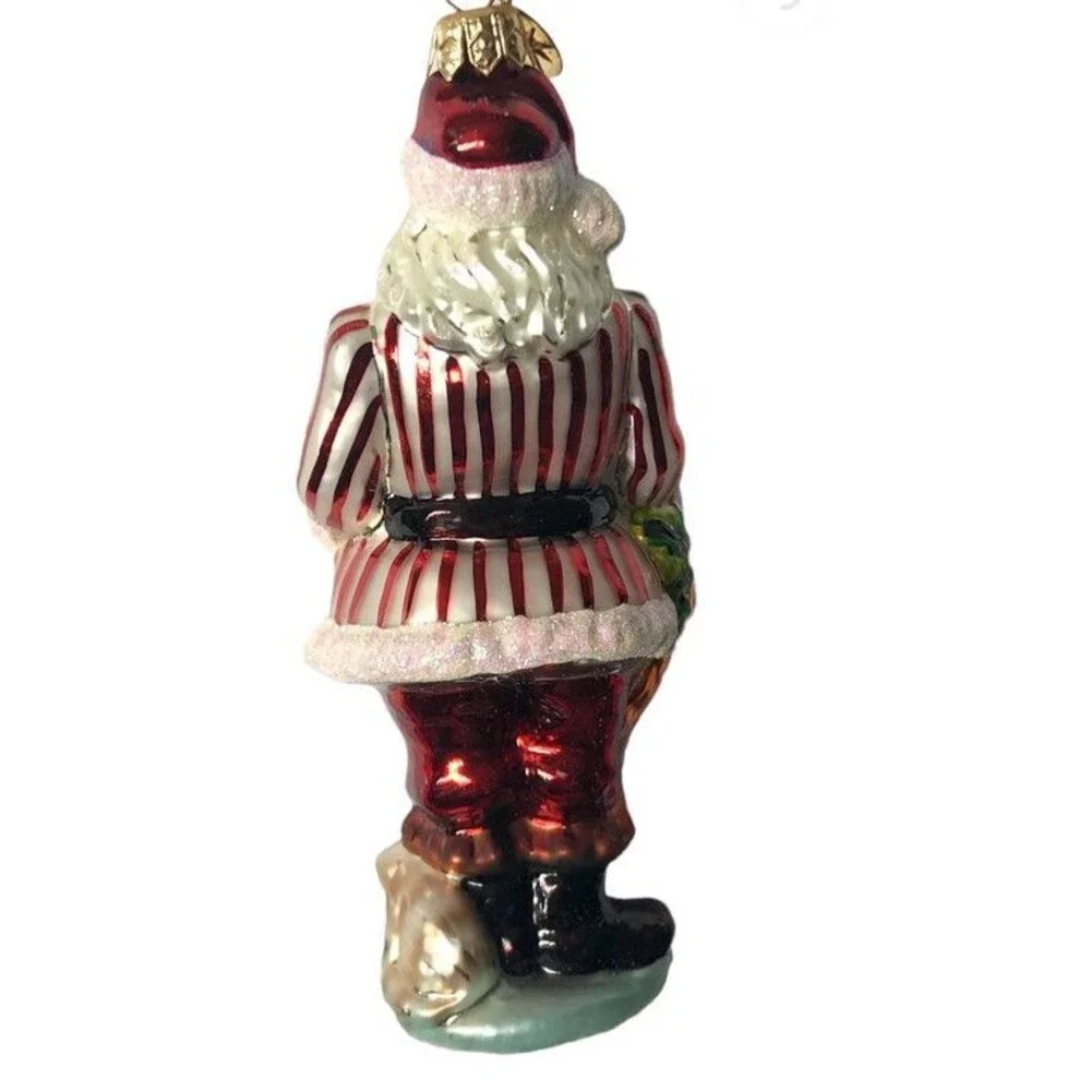 Christopher Radko Santa Christmas Ring in the Holidays Ornament Box Tag 6.75 In